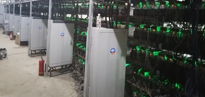 A large-scale mining farm in operation